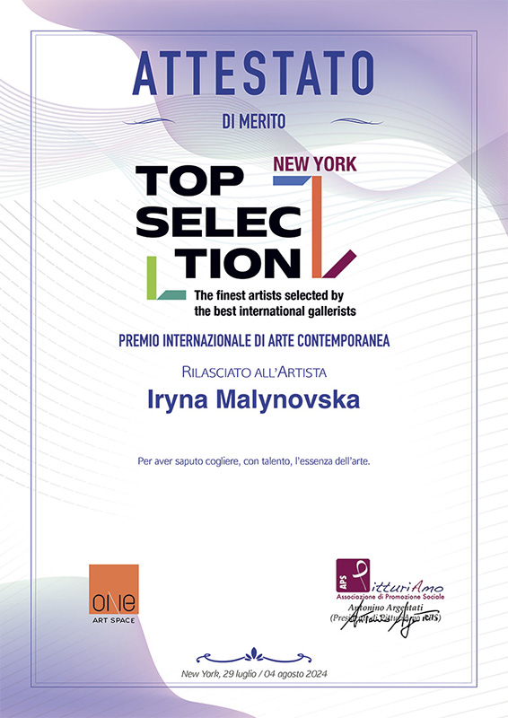 Attestation Iryna Malynovska pour New-York