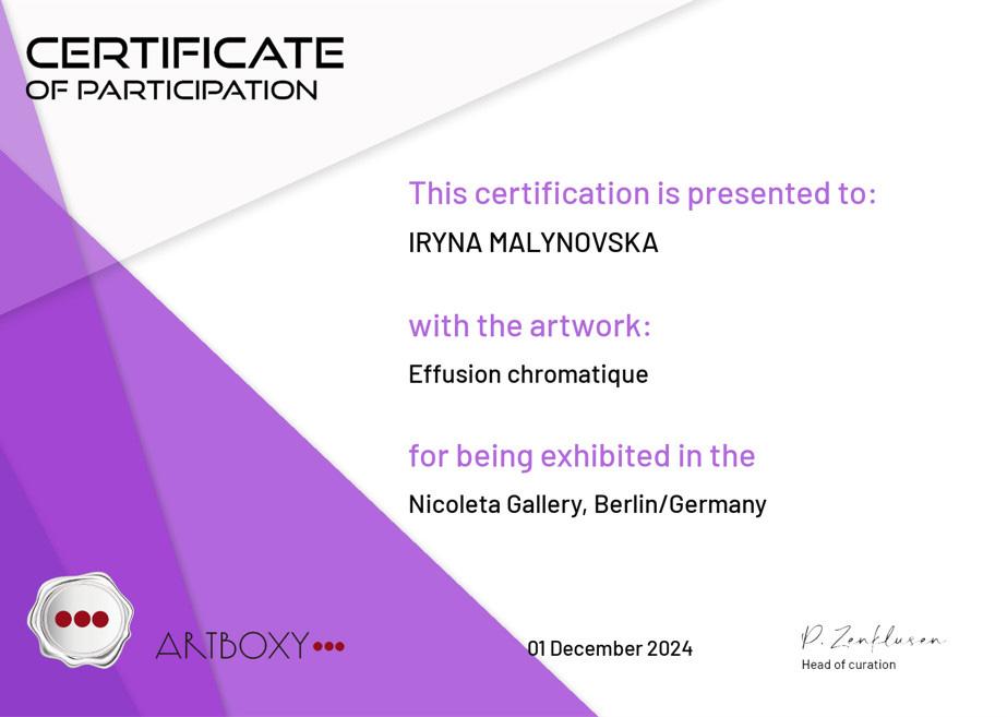 exposition iryna malynovska Thomson Gallery zug switzerland